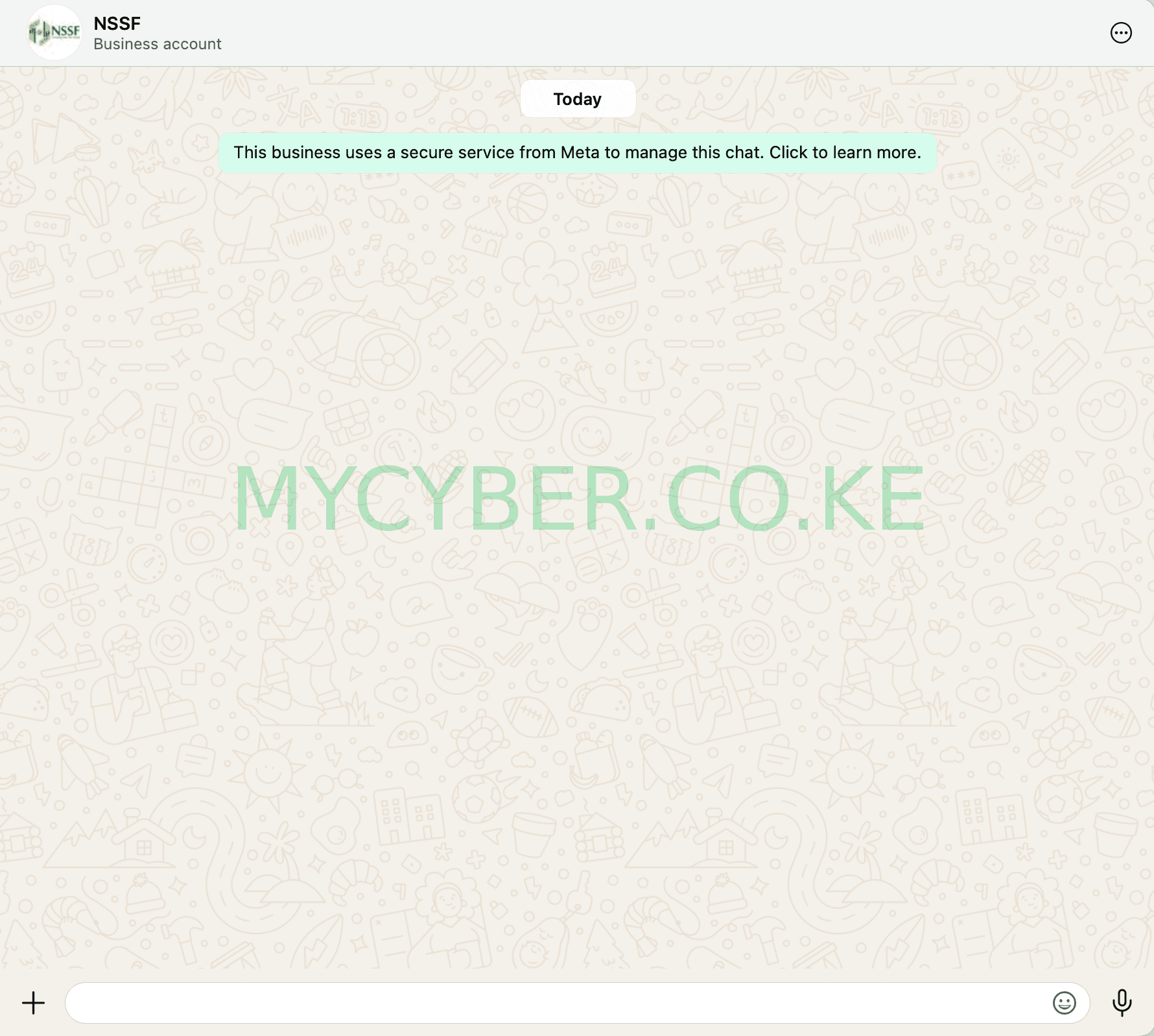 Texting Hi to the NSSF WhatsApp number to start checking your NSSF number