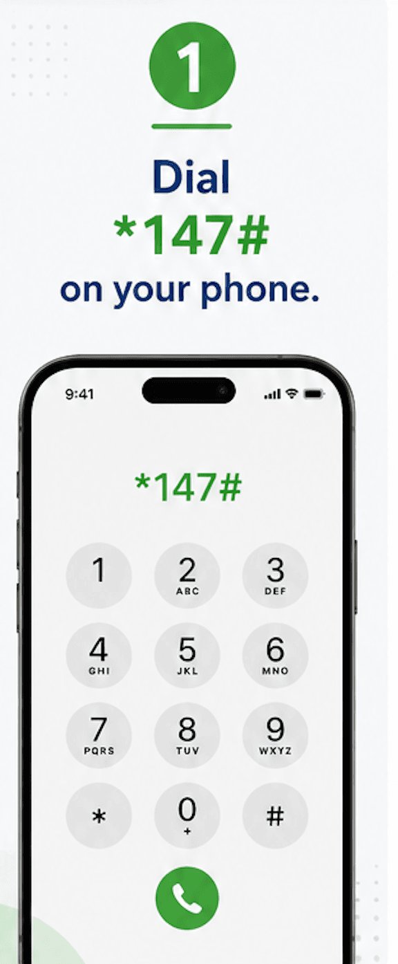 Dialing *147# on a phone keypad to start SHA Lipa Pole Pole payment